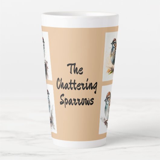 Chattering Sparrows - Mahjongg-Referenz Milchtasse (Vorderseite)