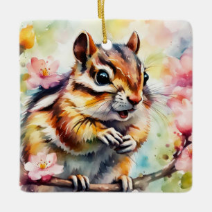 Chattering Spring Chipmunk Keramikornament