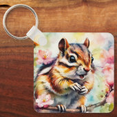 Chattering Spring Chipmunk Schlüsselanhänger (Vorderseite)