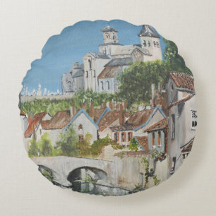 Chattillons sur die Seine Frankreich. 2007 Rundes Kissen