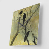 Chatting Crows Quadratische Wanduhr (Winkel)