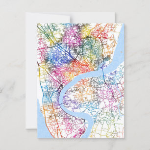 Chattogram Bangladesh City Map Postkarte