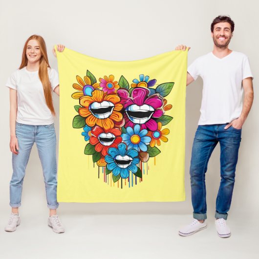 Chatty Blossoms Taza Fleecedecke (Beispiel)