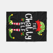Chatty Christmas Elf Matching Pajama X-mas Party  Fleecedecke (Vorderseite (Horizontal))