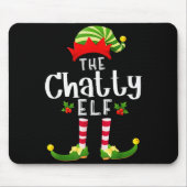 Chatty Christmas Elf Matching Pajama X-mas Party  Mousepad (Vorne)