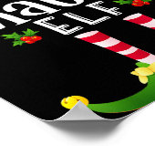 Chatty Christmas Elf Matching Pajama X-mas Party  Poster (Ecke)