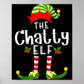 Chatty Christmas Elf Matching Pajama X-mas Party  Poster (Vorne)