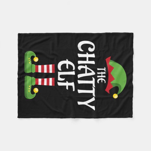 Chatty Elf Familie Matching Group Weihnachten Fleecedecke (Vorderseite (Horizontal))