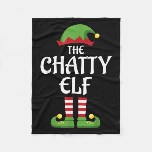 Chatty Elf Familie Matching Group Weihnachten Fleecedecke (Vorderseite)