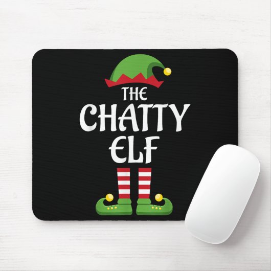 Chatty Elf Familie Matching Group Weihnachten Mousepad (Mit Mouse)