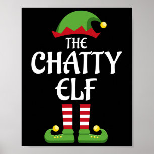 Chatty Elf Familie Matching Group Weihnachten Poster