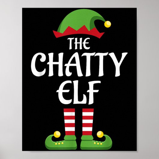 Chatty Elf Familie Matching Group Weihnachten Poster (Vorne)