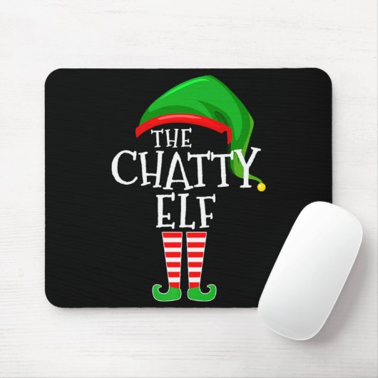 Chatty Elf Family Matching Group Christmas Premium Mousepad (Mit Mouse)