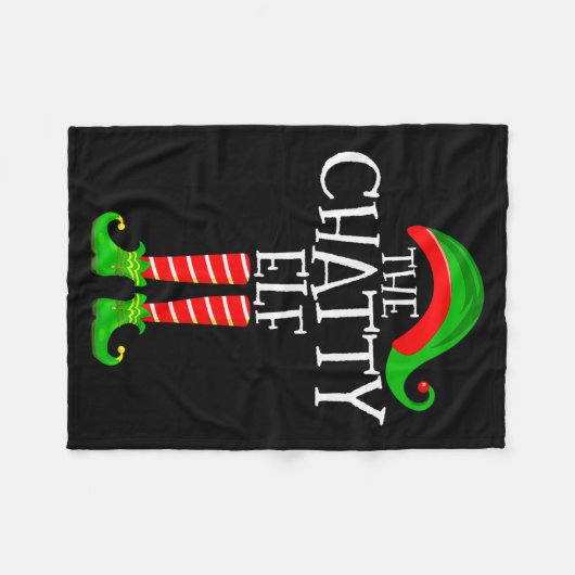 Chatty Elf Funny Matching Family Group Christmas P Fleecedecke (Vorderseite (Horizontal))