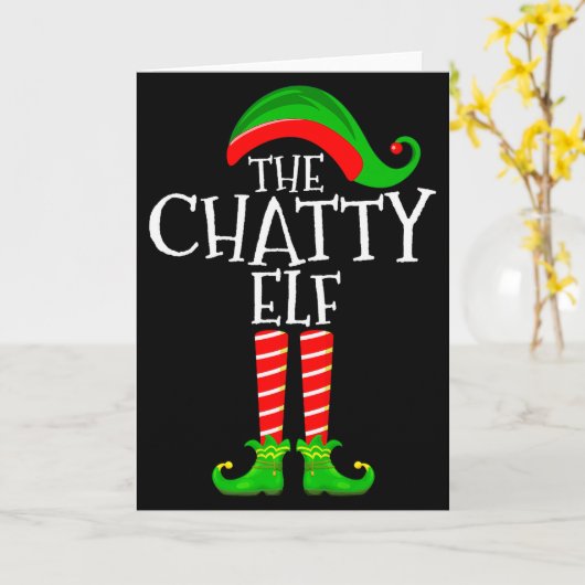 Chatty Elf Funny Matching Family Group Christmas P Karte (Gelbe Blume)
