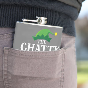 Chatty Elf Matching Family Group Weihnachts-Party Flachmann