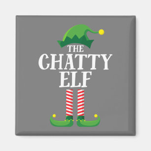 Chatty Elf Matching Family Group Weihnachts-Party Magnet