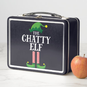 Chatty Elf Matching Family Group Weihnachts-Party Metall Brotdose