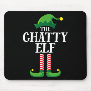 Chatty Elf Matching Family Group Weihnachts-Party Mousepad
