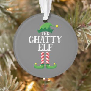 Chatty Elf Matching Family Group Weihnachts-Party Ornament