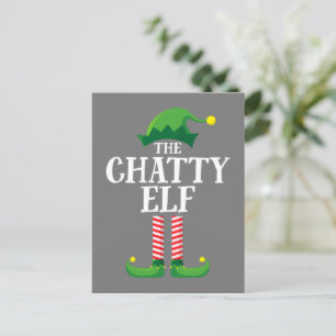 Chatty Elf Matching Family Group Weihnachts-Party Postkarte