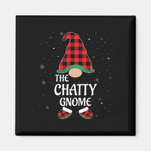 Chatty Gnome Buffalo Red Kariert Matching Weihnach Magnet