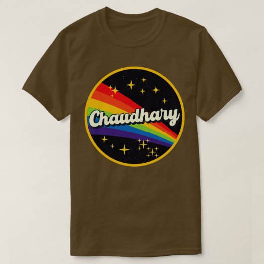 Chaudhaler Regenbogen im Weltraum Vintager Stil T-Shirt (Design vorne)