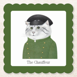 CHAUFFER CAT geschweifter quadratischer Papierunte Untersetzer