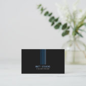 Chauffeur Business Card Blue Beams Visitenkarte (Stehend Vorderseite)