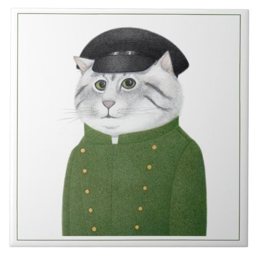 CHAUFFEUR CAT 6" Square Keramik Tile Fliese (Vorderseite)