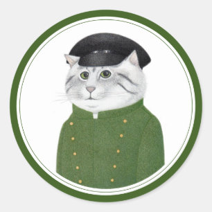 CHAUFFEUR CAT Große Round Stickers