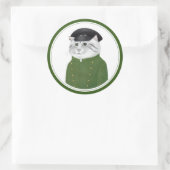CHAUFFEUR CAT Große Round Stickers (Tasche)