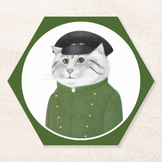 CHAUFFEUR CAT Hexagon Paper Untersetzer (Vorderseite)