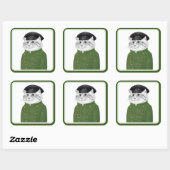 CHAUFFEUR CAT Large Square Stickers (Blatt)