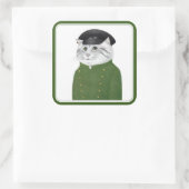 CHAUFFEUR CAT Large Square Stickers (Tasche)