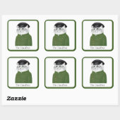 CHAUFFEUR CAT Large Square Stickers + Text (Blatt)