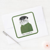 CHAUFFEUR CAT Large Square Stickers + Text (Umschlag)