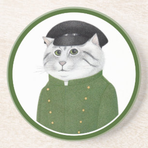 CHAUFFEUR CAT Round Sandstone Untersetzer