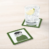 CHAUFFEUR CAT Scalloped Square Paper Untersetzer (Vor Ort)