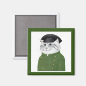 CHAUFFEUR CAT Square Magnet (Vorderseite/Rückseite)