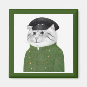 CHAUFFEUR CAT Square Magnet