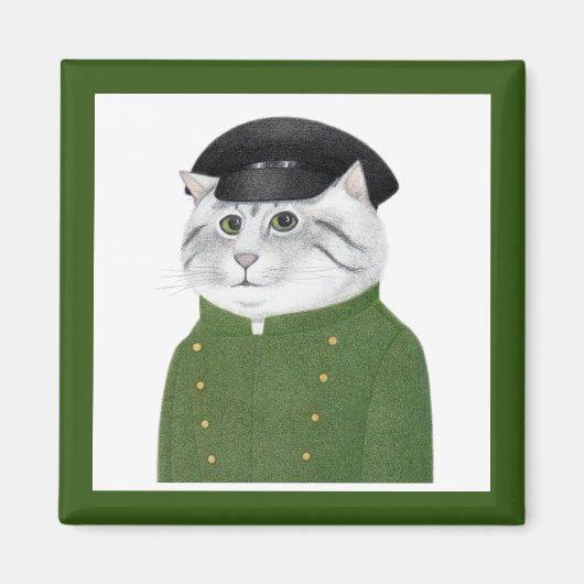 CHAUFFEUR CAT Square Magnet (Vorne)