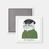 CHAUFFEUR CAT Square Magnet + Text II (Vorderseite/Rückseite)