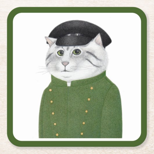CHAUFFEUR CAT Square Paper Untersetzer (Vorderseite)