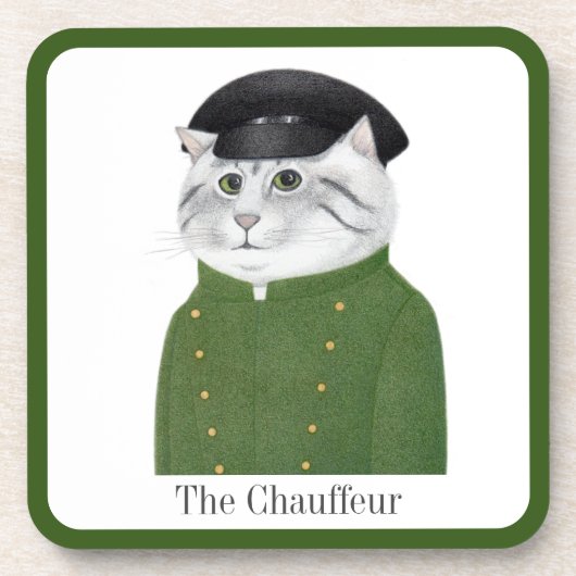 CHAUFFEUR CAT-Untersetzer für Hartkunststoffe + Te Getränkeuntersetzer (Vorderseite)