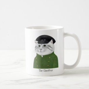 CHAUFFEUR CAT Weiße Tasse + Text