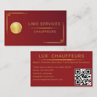 Chauffeur-Fahrer Royal Gold Border Visitenkarte