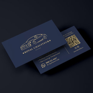 Chauffeur für VIPs Privatchauffeur Dunkelblau Visitenkarte