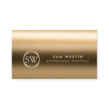 Chauffeur Gold Textil Monogram Business Card