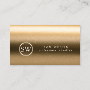 Chauffeur Gold Textil Monogram Business Card Visitenkarte